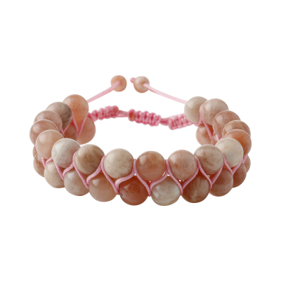 Güneş Taşı 8mm Çift Sıra Makrome Doğal Taş Bileklik - 3