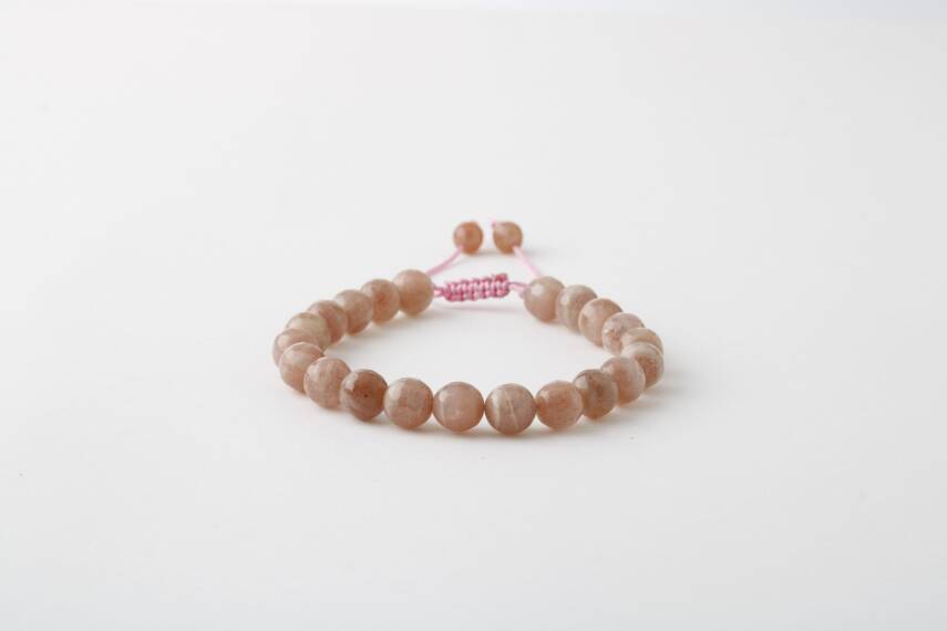 Güneş Taşı 8mm Merdiven Kapama Doğal Taş Bileklik - 1