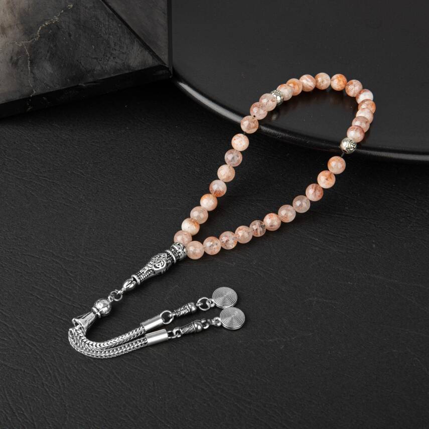 Güneş Taşı Doğal Taş Tesbih 33lük - 6mm - 1