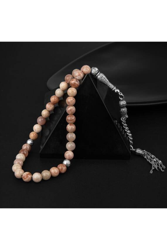 Güneş Taşı Doğal Taş Tesbih 33lük - 8mm - 3