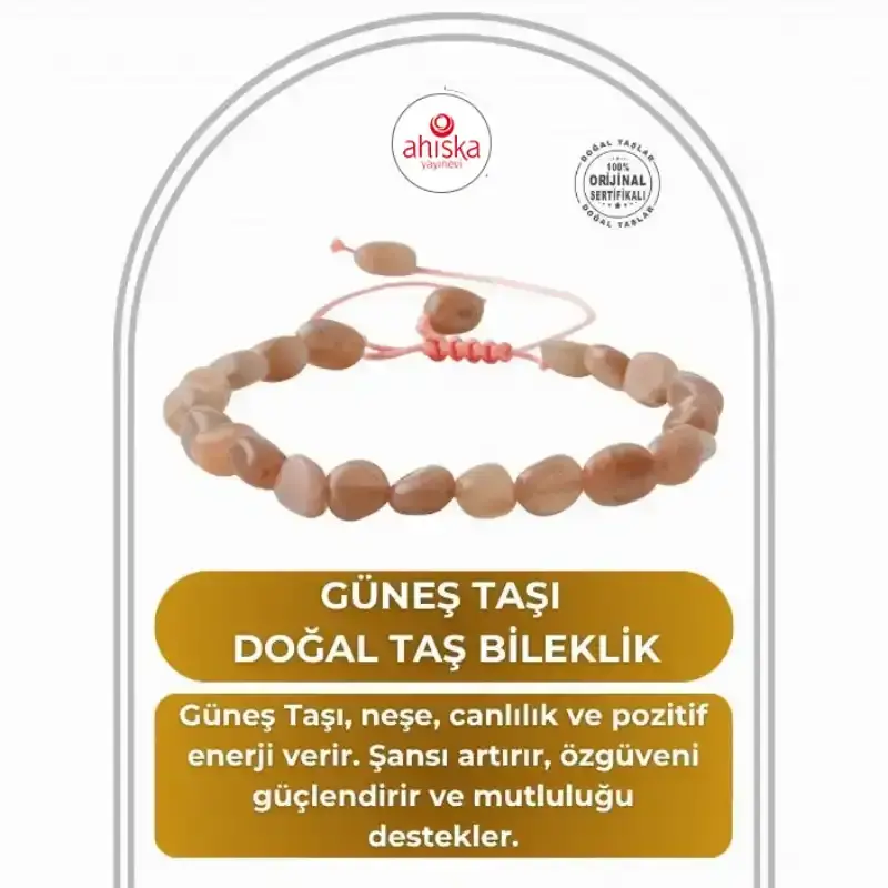 Güneş Taşı Natürel Kesim Doğal Taş Bileklik - 1