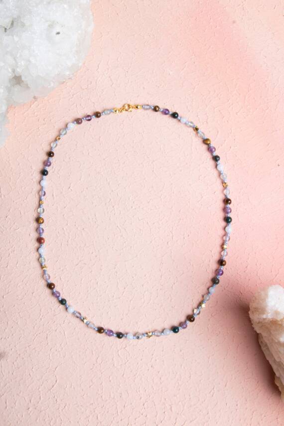 Hakiki Doğal Sertifikalı Özel Kesim Kırmızı Kaplan Gözü - Hematit Doğal Taş İpli bileklik - 1