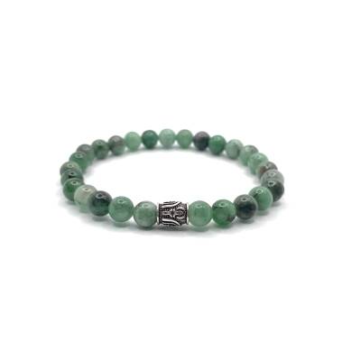 Hakiki Doğal Sertifikalı Zümrüt Doğal Taş Misinalı Bileklik 6mm - 5