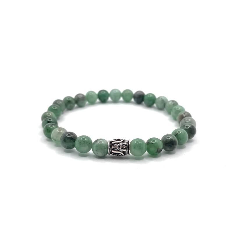 Hakiki Doğal Sertifikalı Zümrüt Doğal Taş Misinalı Bileklik 6mm - 5