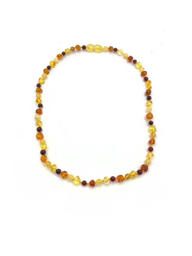 Hakiki Sertifikalı Çocuk Kehribar İpli Kopmaz Kolye 4-6 Yaş Kırmızı Turuncu Sarı Kehribar Doğal Taş - 3