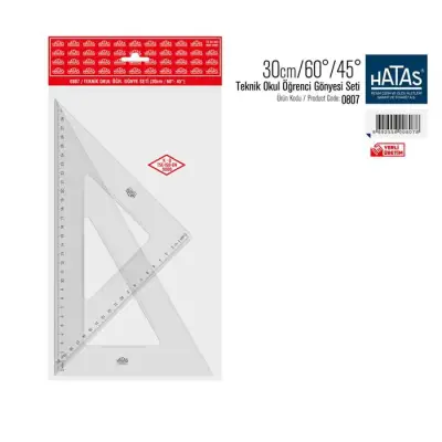 Hatas Teknik Gönye Seti 30 cm 60-45 - 2