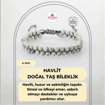 Havlit 4mm Çift Sıra Doğal Taş Bileklik - 1