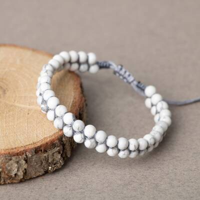 Havlit 4mm Çift Sıra Doğal Taş Bileklik - 2