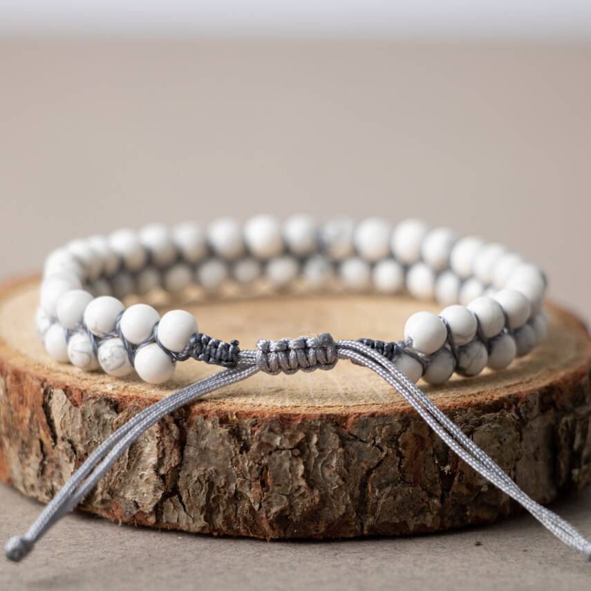 Havlit 4mm Çift Sıra Doğal Taş Bileklik - 3