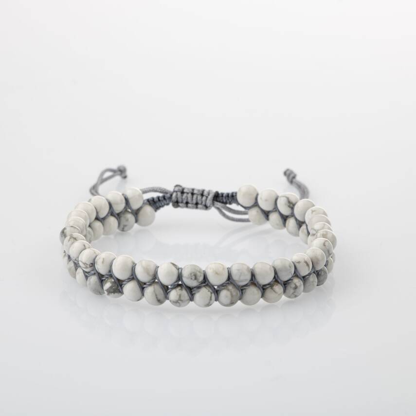 Havlit 4mm Çift Sıra Doğal Taş Bileklik - 4