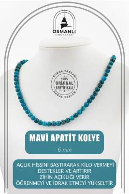 Havlit 6 mm Dizi Doğal Taş Kolye - 2