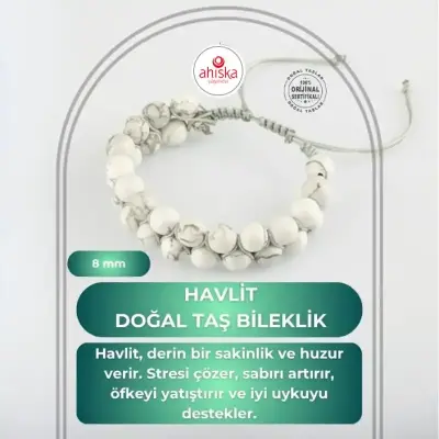 Havlit 8mm Çift Sıra Makrome Doğal Taş Bileklik - 1