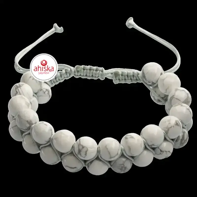 Havlit 8mm Çift Sıra Makrome Doğal Taş Bileklik - 3