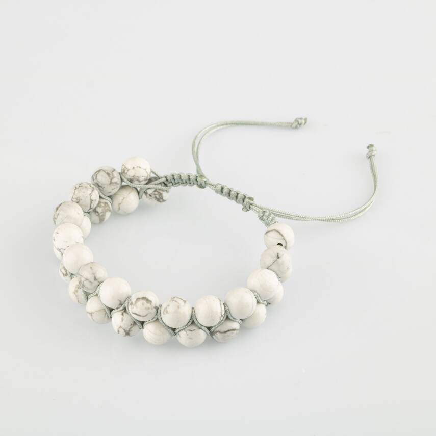 Havlit 8mm Çift Sıra Makrome Doğal Taş Bileklik - 1