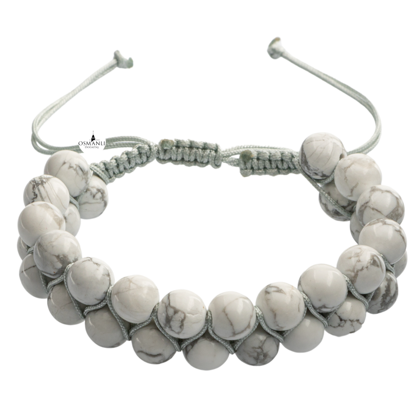 Havlit 8mm Çift Sıra Makrome Doğal Taş Bileklik - 4