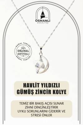 Havlit Doğal Taş Yıldızlı Kolye, Gümüş Zincir - Osmanlı Doğaltaş