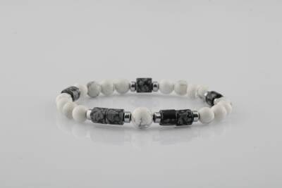 Havlit-Karlı Obsidyen-Hematit Doğal Taş Bileklik - Osmanlı Doğaltaş