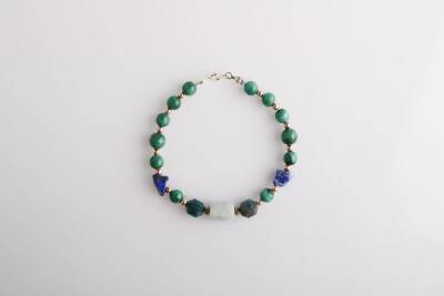 Hazel, Malahit-Lapis-Apatit-Akuamarin Doğal Taş Bileklik - 5