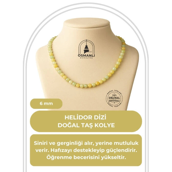 Helidor 6 mm Dizi Doğal Taş Kolye - 1
