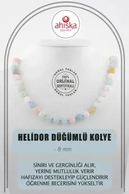 Helidor 8 mm Düğümlü Doğal Taş Kolye - 1