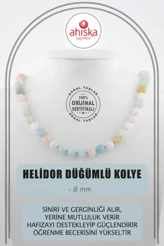 Helidor 8 mm Düğümlü Doğal Taş Kolye - 1