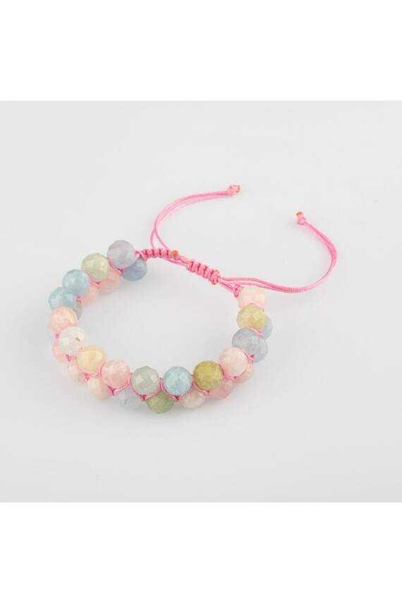 Helidor 8mm Çift Sıra Makrome Doğal Taş Bileklik - 2