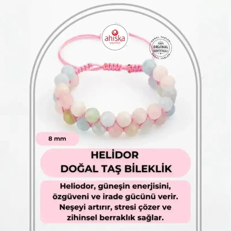 Helidor 8mm Çift Sıra Makrome Doğal Taş Bileklik - 2