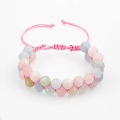 Helidor 8mm Çift Sıra Makrome Doğal Taş Bileklik - Osmanlı Doğaltaş