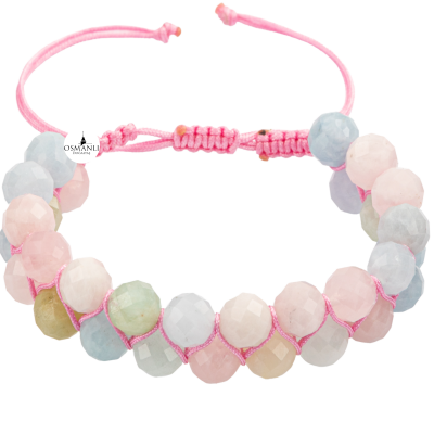 Helidor 8mm Çift Sıra Makrome Doğal Taş Bileklik - 2