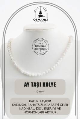 Hematit 6 mm Dizi Doğal Taş Kolye - 2