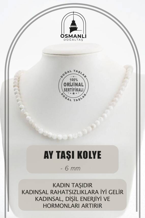 Hematit 6 mm Dizi Doğal Taş Kolye - 2