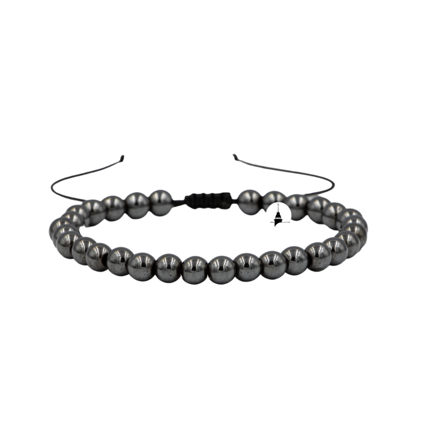Hematit 6mm Merdiven Kapama Doğal Taş Bileklik - 1