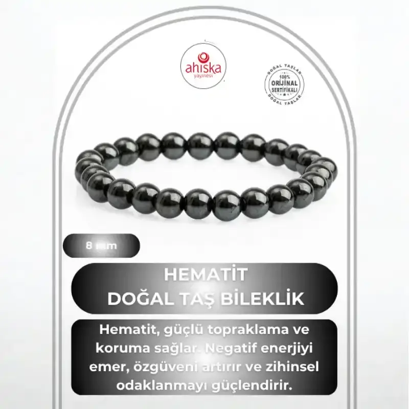Hematit 8mm Doğal Taş Bileklik - 1