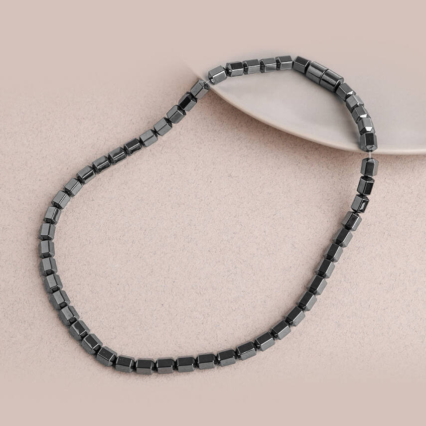 Hematit Doğal Taş Erkek Kolye - 2