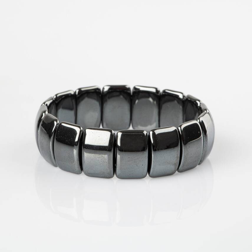 Hematit Doğal Taş Geniş Kesim Bileklik - 2