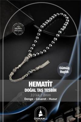 Hematit Doğal Taş Tesbih 33lük - 6mm - Osmanlı Doğaltaş