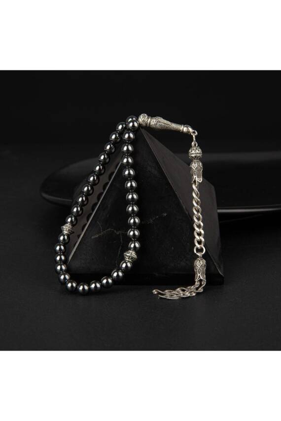 Hematit Doğal Taş Tesbih 33lük - 6mm - 4