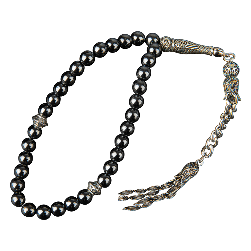 Hematit Doğal Taş Tesbih 33lük - 6mm - 1