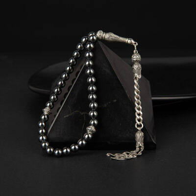 Hematit Doğal Taş Tesbih 33lük - 8mm - 2