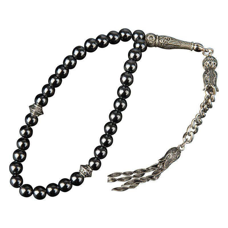 Hematit Doğal Taş Tesbih 33lük - 8mm - 4