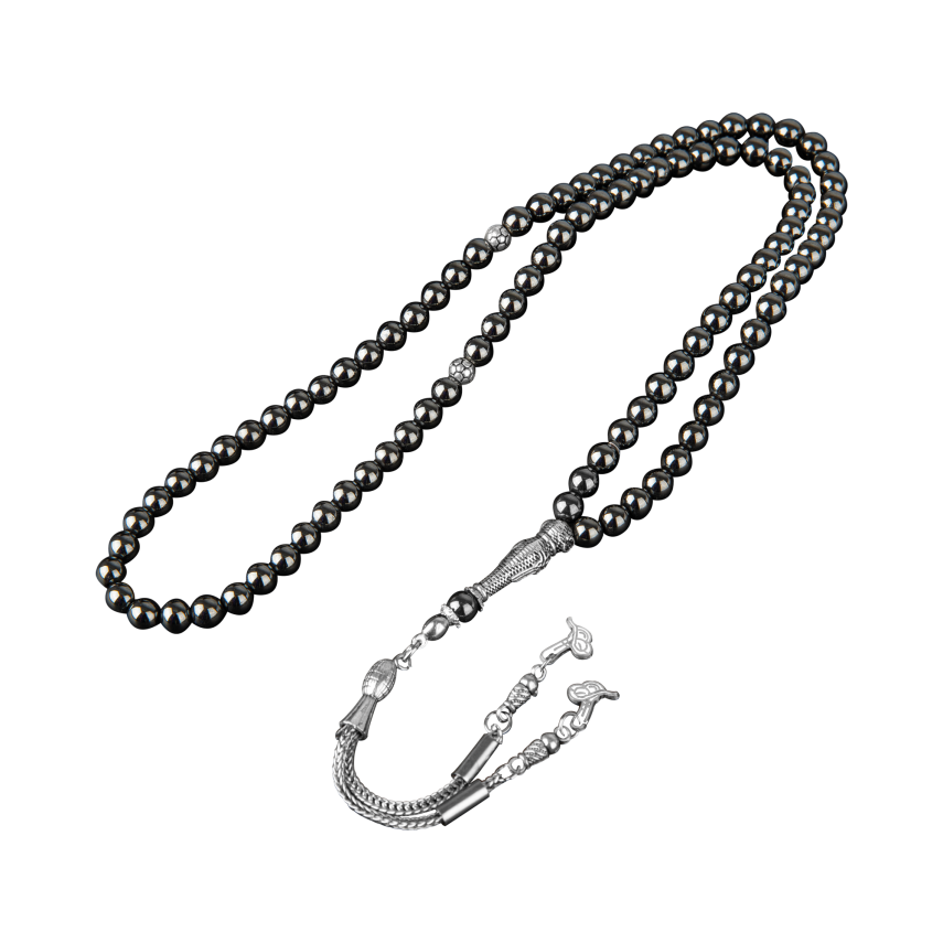 Hematit Doğal Taş Tesbih 99luk - 6mm - 1