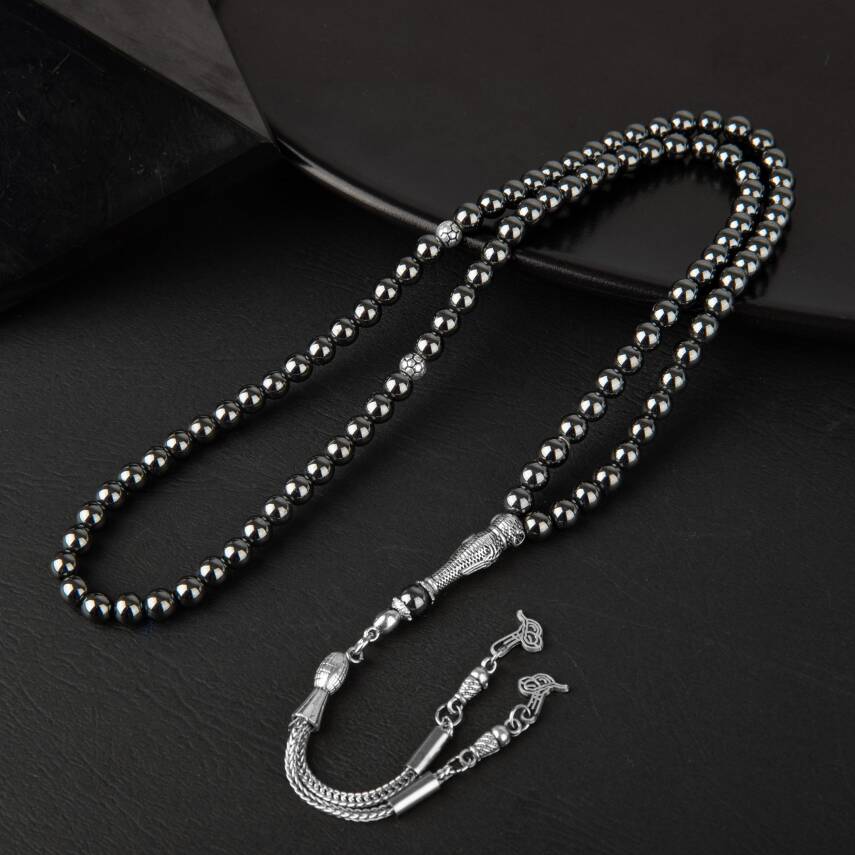 Hematit Doğal Taş Tesbih 99luk - 6mm - 2