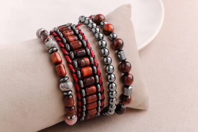 Hematit-Kaplan Gözü-Labradorit Erkek Doğal Taş Bileklik Seti - 3