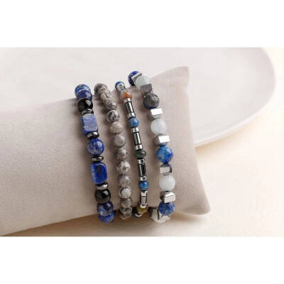 Hematit-Lapis-Jasper Erkek Doğal Taş Bileklik Seti - Osmanlı Doğaltaş
