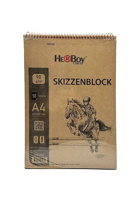Herboy Skızzenblock A4 90 gr Kraft Dik Spr 50 Li - 1