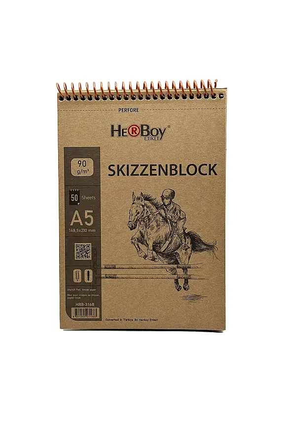 Herboy Skızzenblock A5 90 gr Kraft Dik Spr 50 Li - 1