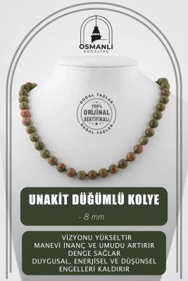 Hessonit Lal 8 mm Düğümlü Doğal Taş Kolye - Osmanlı Doğaltaş