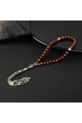 Hessonit Lal Doğal Taş Tesbih 33lük - 6mm - Doğal Taş