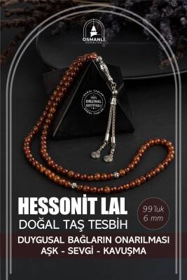 Hessonit Lal Doğal Taş Tesbih 99luk - 6mm - Osmanlı Doğaltaş