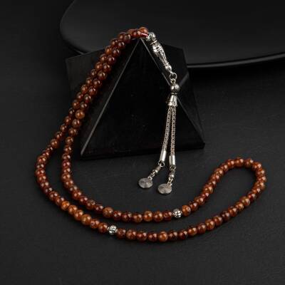 Hessonit Lal Doğal Taş Tesbih 99luk - 6mm - Osmanlı Doğaltaş